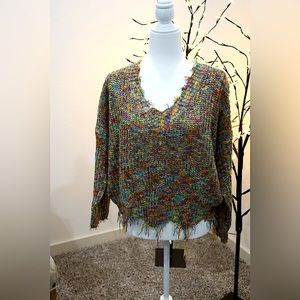 Distressed Sweater - Medium - Multi-color